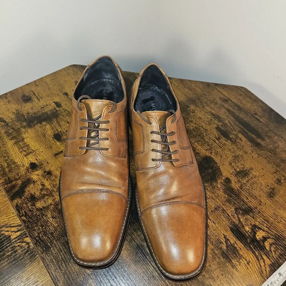 Johnston Murphy J Murphy Novick Brown Leather Cap Toe Derby Shoes Men 13 M 59115